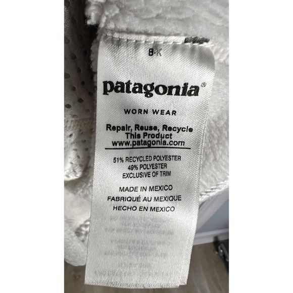 Patagonia Sweater Women Size Small Re-Tool Snap-T Fleece Pullover White Pockets - Picture 6 of 9